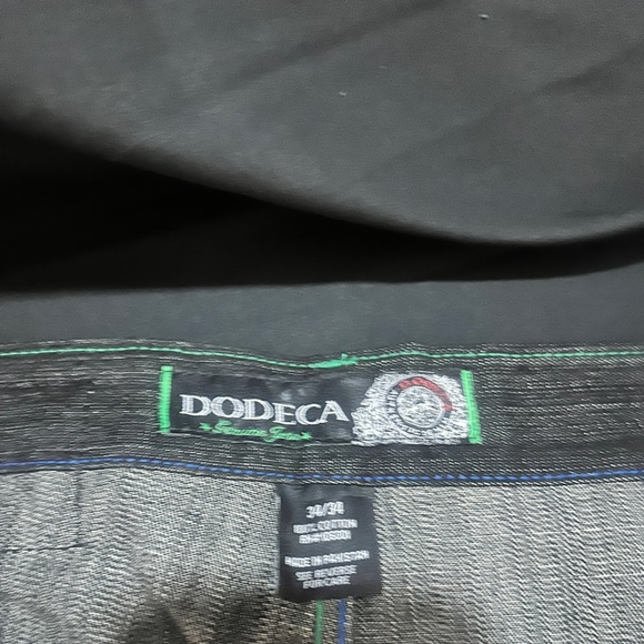 Black Jeans with Neon Accents-Dodeca graphic Y2K jeans-size 34/34-#571 - Picture 2 of 3